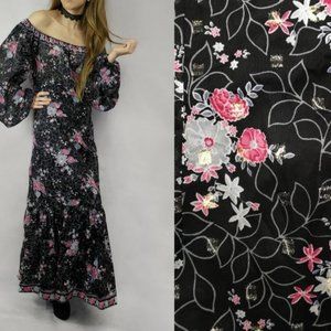 Vintage black floral enchantress dress; Yungblud Princess  maxi dress S/M